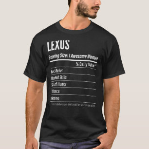 T-shirt Cadeau Lexus, Faits nutritionnels Taille du servic