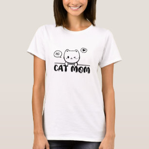 T-shirt Cadeau maman amateur de chat noir drôle mignon