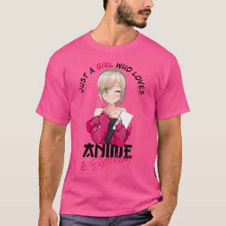 T-shirt Cadeau Manga Cute Kawaii - Esquisse Anime - Mignon