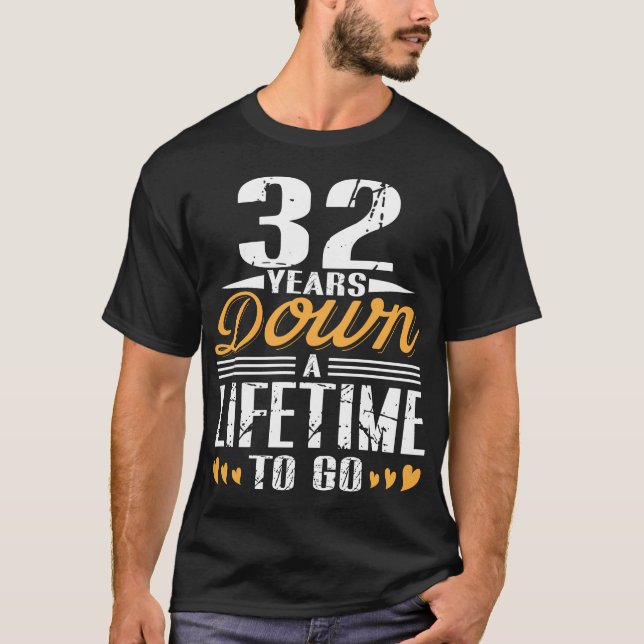 T-shirt Cadeau Mariage de l'anniversaire 32 ans après (Devant)