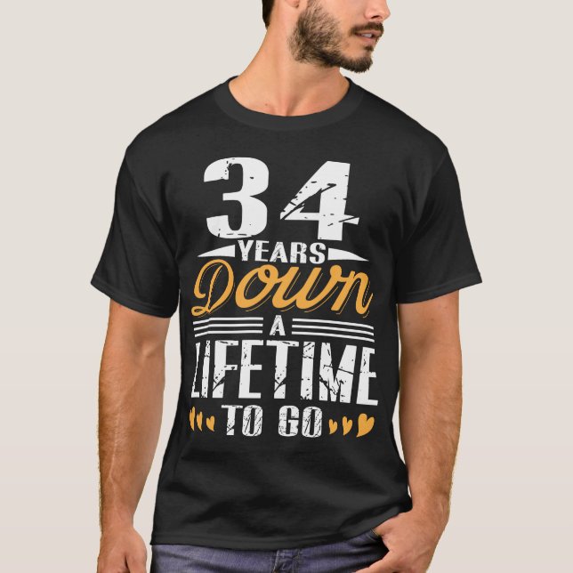 T-shirt Cadeau Mariage de l'anniversaire 34 ans après (Devant)