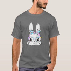 T-shirt Cadeau mignon lapin visage léopard lunettes Headba