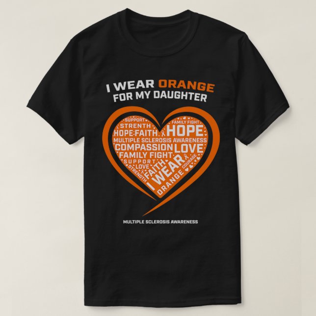 T-shirt Cadeau MS Apparel Orange Fille Sclérose en plaques (Design devant)