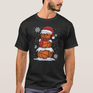 T-Shirt Cadeau Noël Sportif Bonhomme de Neige Bask