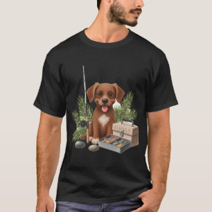 T-shirt Cadeau Papa Pêche Lac Chien
