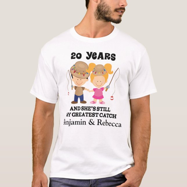 T-shirt Cadeau personnalisé du 20e anniversaire pour lui (Devant)