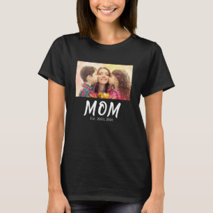 T-shirt Cadeau Photo de Maman Établie