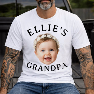 T-shirt Cadeau photo personnalisé visage de bébé grand-pèr