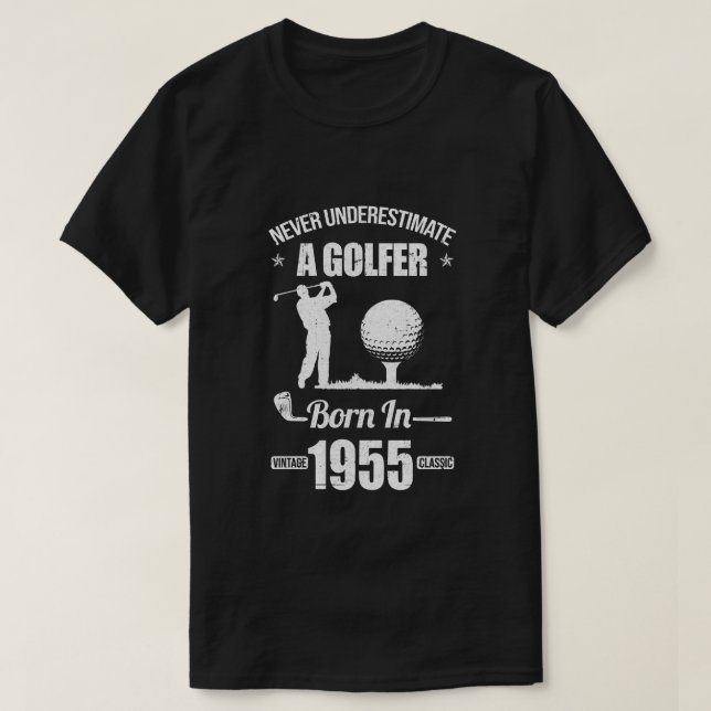 T-shirt Cadeau Pour Golf de 65 Ans 1955 65e Anniversaire (Design devant)