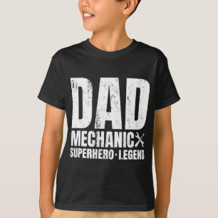T-shirt Cadeau Pour Papa Mécanique De Fille - Famille Amus