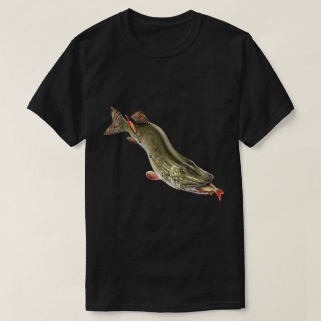 T-Shirt cadeau pour pêcheurs de brochets du Nord (Design devant)