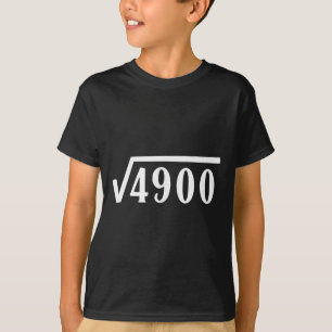 T-shirt Cadeau Racine Carrée 70 Ans Prof Drôle 70ème Anniv