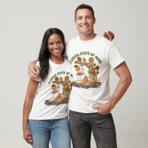 T-shirt Cadeau Rétro de Floride État d'Esprit Flamant Rose