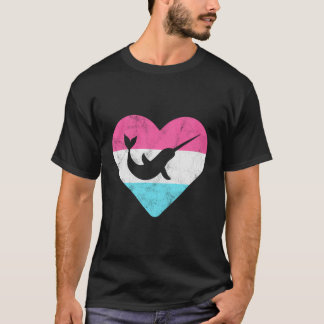 T-shirt Cadeau Rétro Vintage Narwhal Pour Femmes Ou Filles