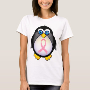 T-shirt Cadeau rose de pingouin de ruban de cancer du sein