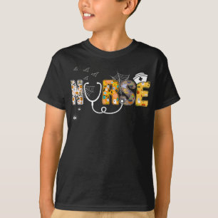 T-shirt Cadeau Spider   Infirmière d'Halloween avec araign