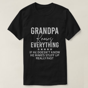 T-shirt Cadeau Vintage Drôle de Grand-Père Sait Tout