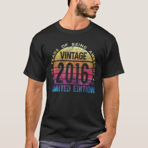 T-shirt Cadeaux 6 Ans Vintage 2016 Édition Limitée 6E