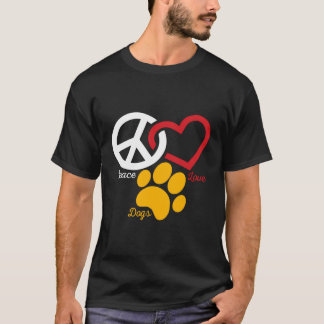 T-shirt Cadeaux Amoureux de les chiens - Peace Love Animal