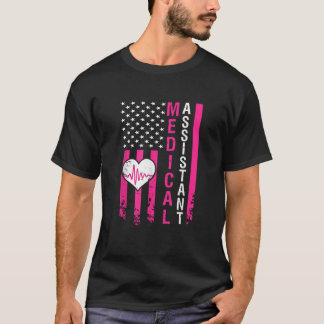 T-shirt Cadeaux Assistant Médicale Heartbeat Pink Ameri