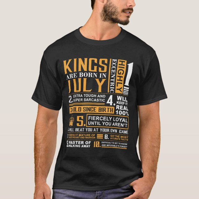 T-shirt Cadeaux d'anniversaire - Les rois sont nés En Juil (Devant)
