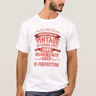 T-shirt Cadeaux d'anniversaire personnalisés vintage de 75