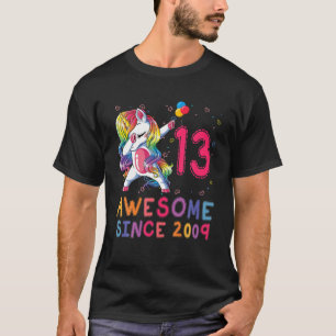 T-shirt Cadeaux De 13 Ans 13E Anniversaire 2009 Unicorn Da