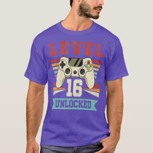T-shirt Cadeaux de 16 ans Niveau 16 Non verrouillé 16e ann
