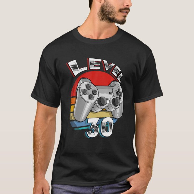 T-shirt Cadeaux de 30 ans Niveau 30 Jeu vidéo déverrouillé (Devant)