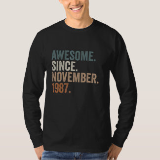 T-shirt Cadeaux De 35 Ans Magnifique Depuis Novembre 1987