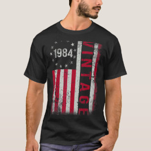 T-shirt Cadeaux de 39 ans Vintage 1984 drapeau américain 3
