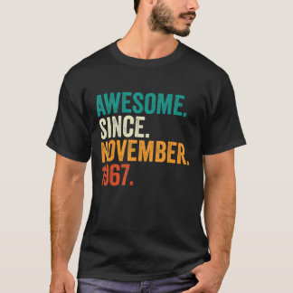 T-shirt Cadeaux de 55 Ans Awesome Depuis Novembre 1967 55t