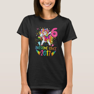 T-shirt Cadeaux de 6 ans Filles Ados Dabbing Unicorn 6e B