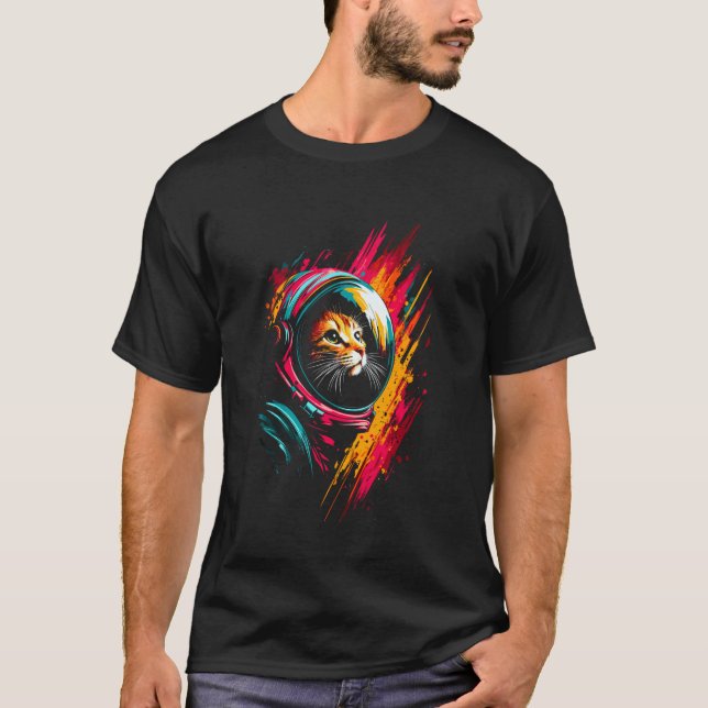 T-shirt Cadeaux de chat astronaute spatial Chat spatial (Devant)