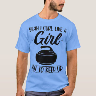T-shirt Cadeaux de curling pour filles Curler Sports Team 
