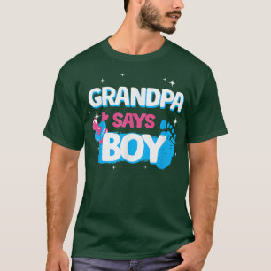 T-shirt cadeaux de fête de révélation de genre, grand-père