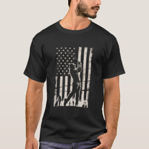 T-shirt Cadeaux de golf Drapeau américain Anniversaire Fêt