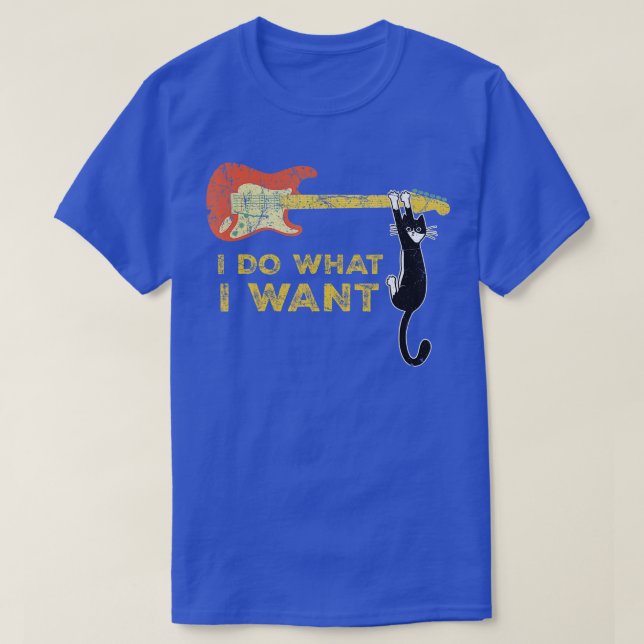 T-shirt Cadeaux de guitare et d'Amoureux de les chats, Drô (Design devant)
