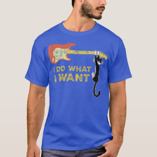T-shirt Cadeaux de guitare et d'Amoureux de les chats, Drô