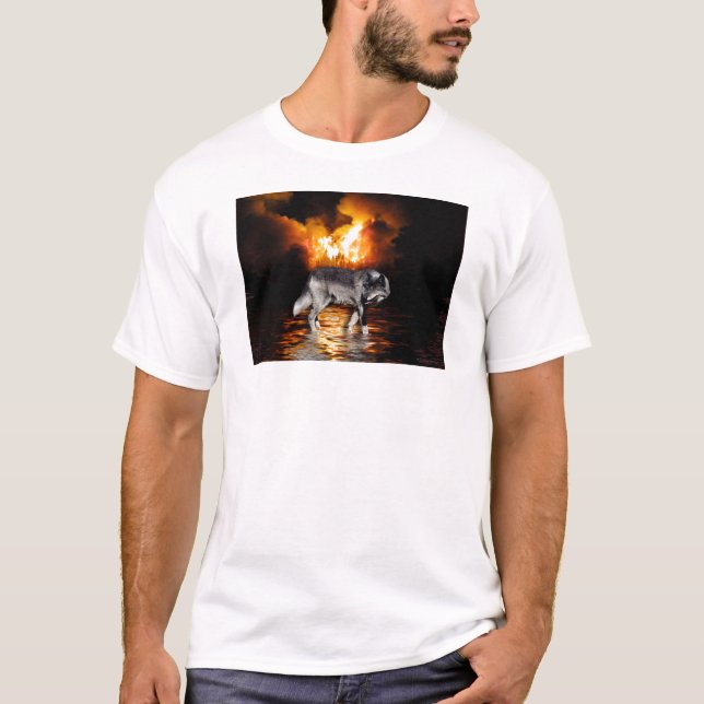 T-shirt Cadeaux de loup gris "survivant" (Devant)