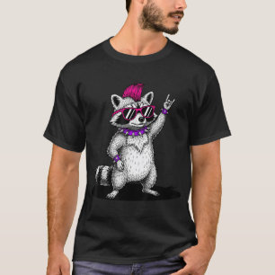 T-shirt Cadeaux de musique Rock Raccoon pour hommes femmes