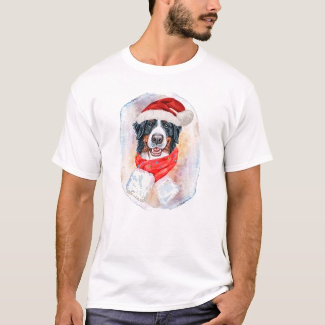 T-shirt Cadeaux De Noël Bernese Mountain Pour Amoureux de  (Devant)