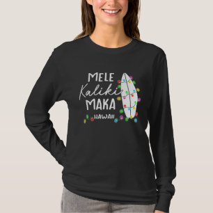 T-shirt Cadeaux de Noël hawaïens Mele Kalikimaka Surf boar