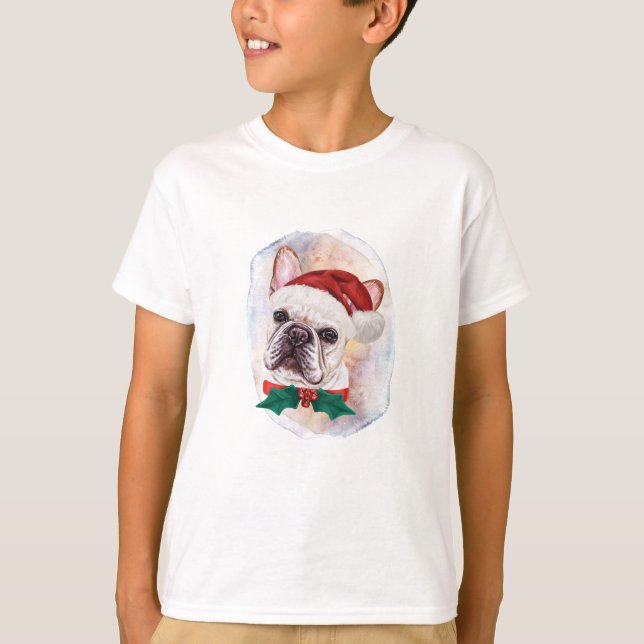 T-shirt Cadeaux De Noël Pour Bulldog Français Pour Amoureu (Devant)