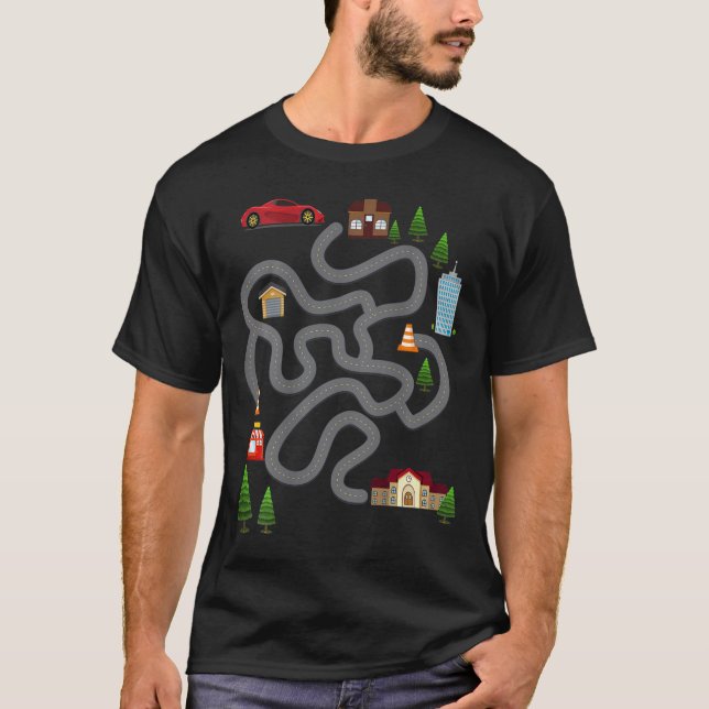 T-shirt Cadeaux de piste pour voitures de course pour papa (Devant)