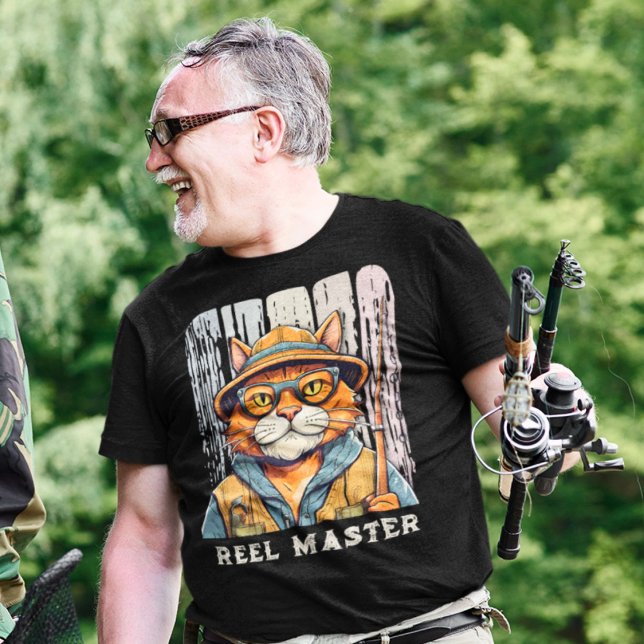 T-shirt Cadeaux de retraite de Cool personnalisé pour pêch (Custom Cool Cat Retirement Gifts for Fisherman Dad)