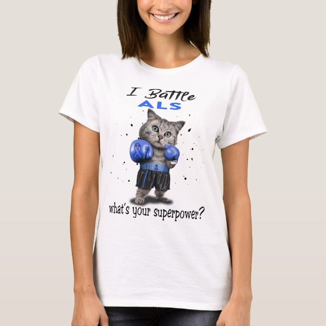 T-shirt Cadeaux de soutien au ruban de sensibilisation ALS (Devant)