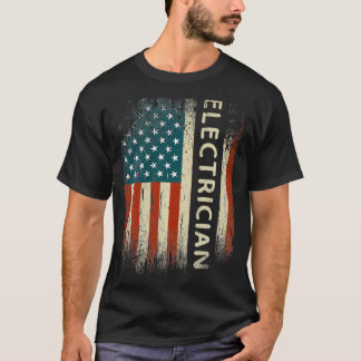 T-shirt Cadeaux d'électricien patriotique American USA Fla
