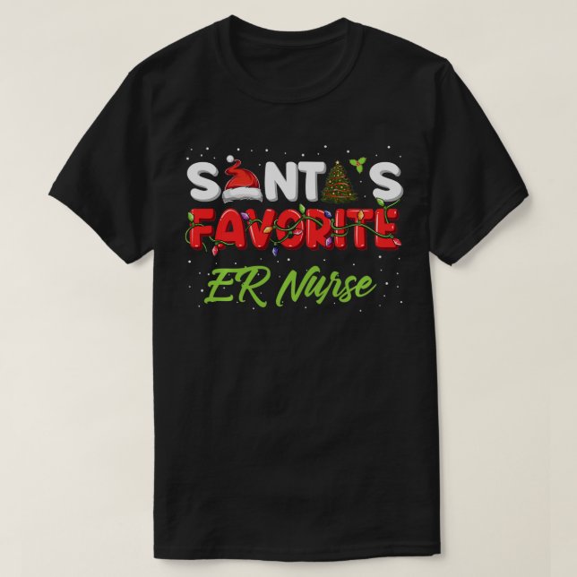 T-shirt Cadeaux d'infirmière de Noël Père Noël Favorite de (Design devant)