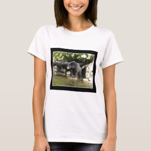 T-shirt Cadeaux d'ours Noir "Saumon Spots"